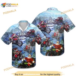 Christmas Driving With Santa Funny Hawaiian Shirt