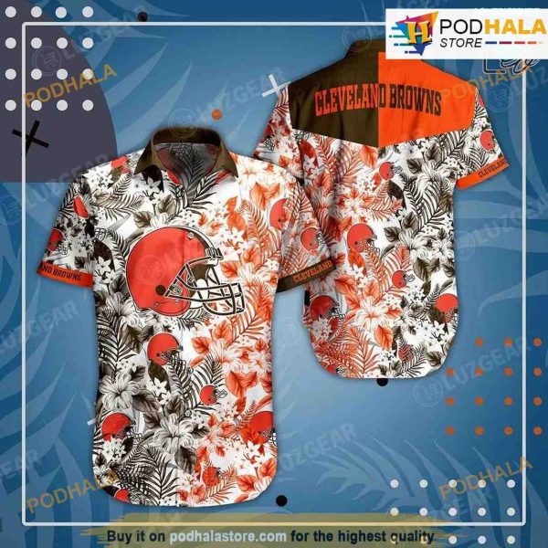 Cleveland Browns NFL Beach Shirt Floral Pattern Print summer Hawaiian Shirt