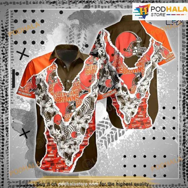 Cleveland Browns NFL Hawaii Shirt Floral Pattern Summer Hawaiian Shirt Best Fans