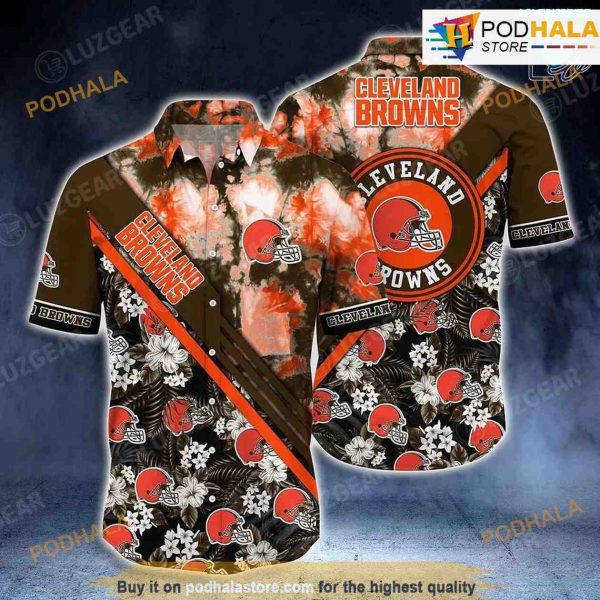 Cleveland Browns NFL Hawaiian Shirt Tropical Patterns Summer For NFL Football Fans