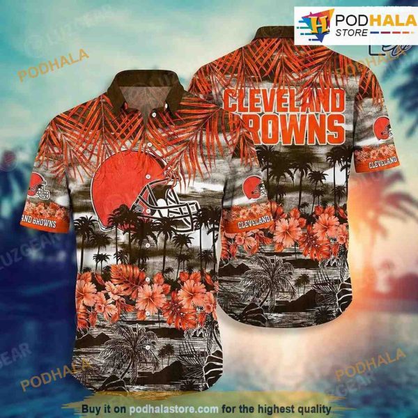 Cleveland Browns NFL Hawaiian Shirt Tropical Patternsing Summer For Awesome Fans