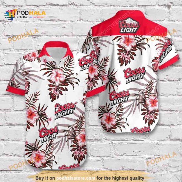 Coors Light Beer Flower Tropical Hawaiian Shirt