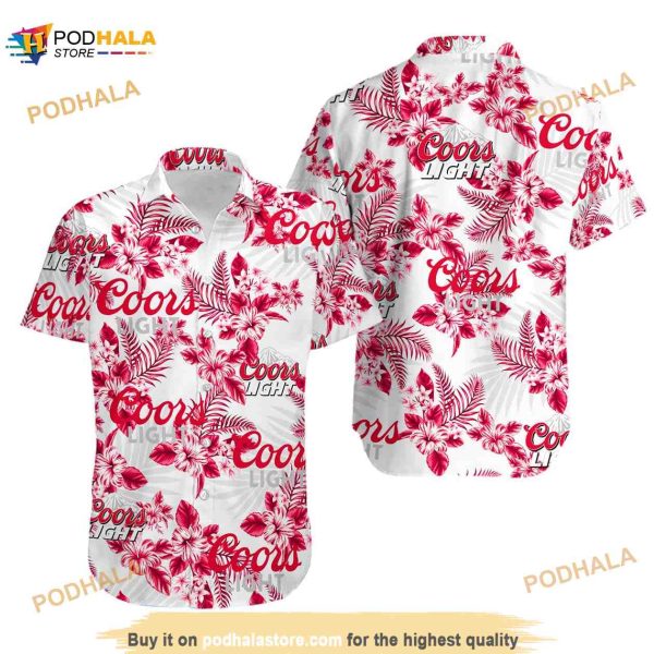 Coors Light Hawaiian Flowers Summer Vacation Hawaiian Shirt