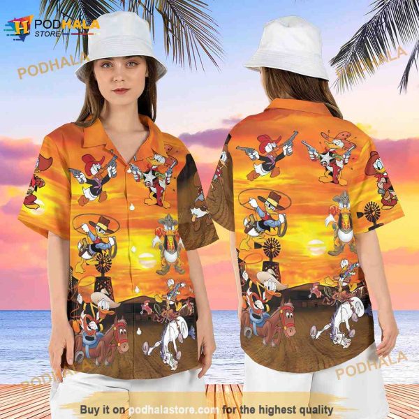 Cowboy Donald Duck Hawaiian Shirt