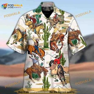 Cowboy Western Desert And Cactus Tropical Funny Hawaiian Shirt