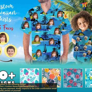 Custom Face Tropical Flower Hawaiian Shirt