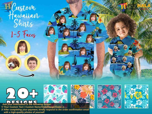 Custom Face Tropical Flower Hawaiian Shirt