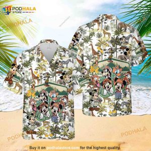 Disney Animal Kingdom Mickey And Friends Hawaiian Shirt R9u