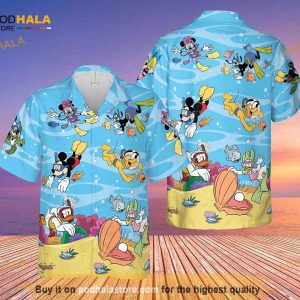 Disney Dive Mickey And Minnie Mouse Hawaiian Beach Summer Shirt