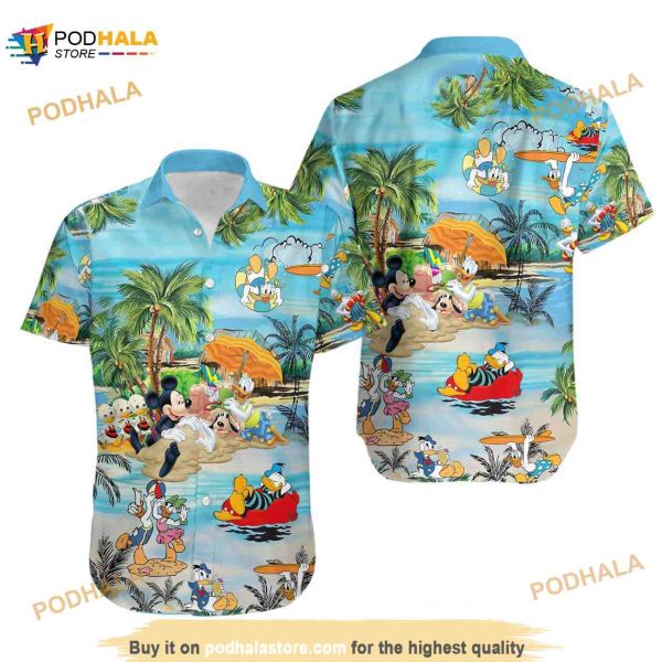 Disney Donald Duck Summer Vacation Cartoon Hawaiian Shirt