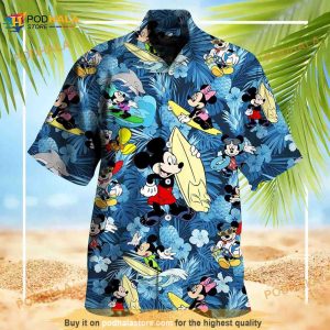 Disney Hawaiian Shirt Disney Mickey Mouse Hawaiian Tropical Aloha Button-up Shirt