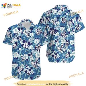 Disney Mickey Mouse Floral Aloha 3D Hawaiian Shirt