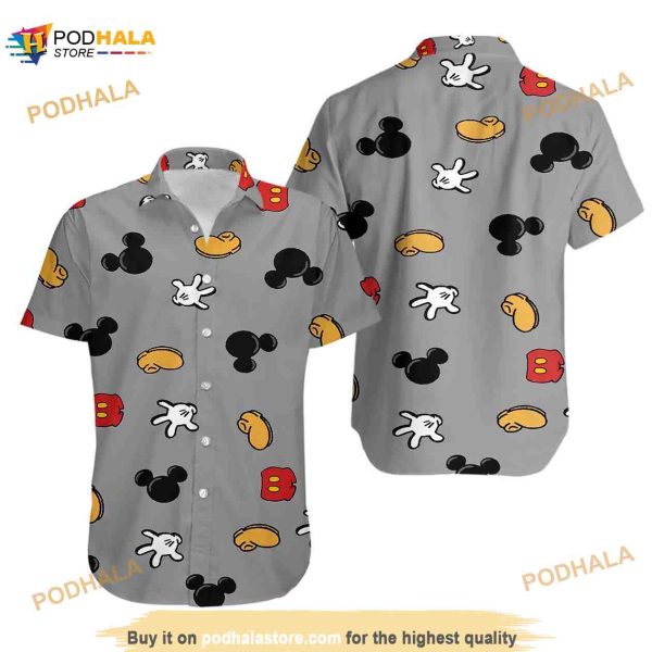 Disney Mickey Mouse Floral Aloha Hawaiian Shirt