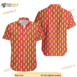 Dole Whip Float Inspired Short Sleeved Button Down Shirt