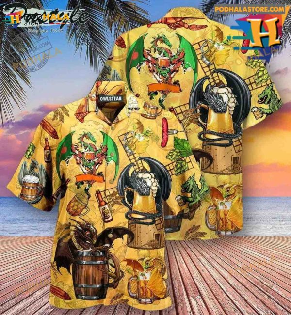 Dragon Drunkgon Loves Beer Hawaiian Shirt