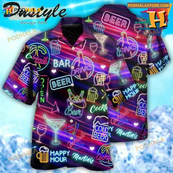 Drinking Bar Cocktails Beer Hawaiian Shirt