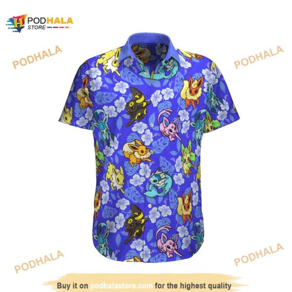 Eevee Tropical Beach Super Hot Pokemon Hawaiian Shirt