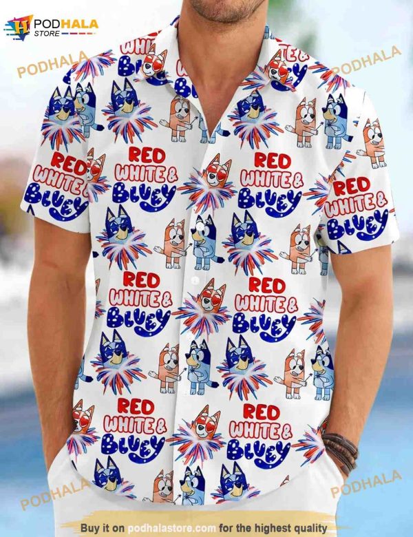 Father Day Red White And Blueydad Fireworks Hawaiian Shirt