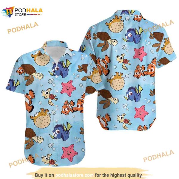 Finding Nemo Cartoon Character Hawaiian Shirt