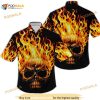 Fire Skull Button Down Hawaiian Shirt