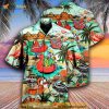 Flamingo Mountain Skull Hawaiian Shirt