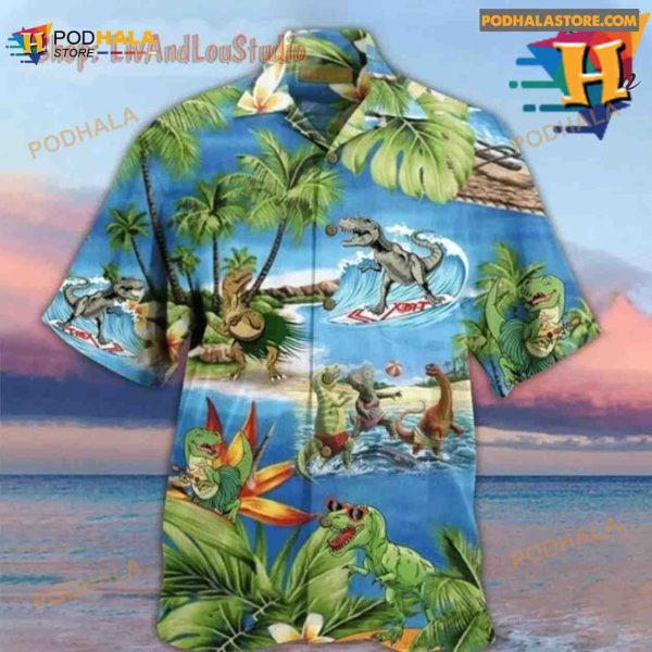 Funny Dinosaur Hawaiian Shirt