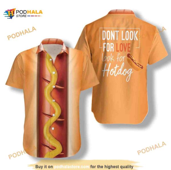 Funny Halloween Hot Dog Halloween Hawaiian Shirt