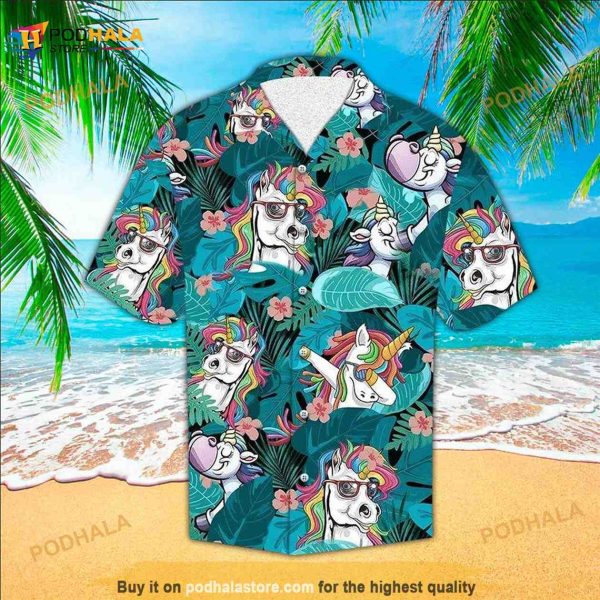 Funny Unicorn Tropical Hawaiian Shirt