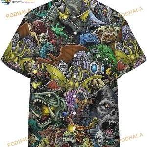 Gadzillo Collage Kaiju Monsters Hawaiian Shirt