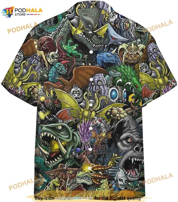 Gadzillo Collage Kaiju Monsters Hawaiian Shirt