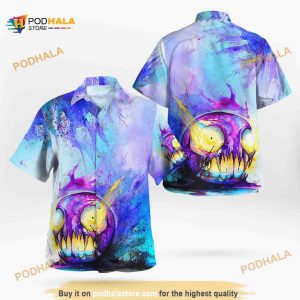 Gastly Halloween 3d Pokemon Hawaiian Shirt