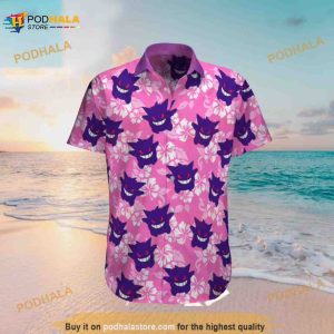 Gengar Pokemon Tropical Beach Hawaiian Shirt