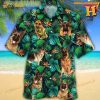 German Shepherd Dog Lovers Tropical Leaves Hawaiian Shirt