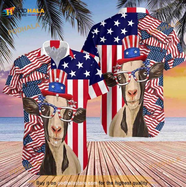 Goat 4th Of July Hawaiian Shirt