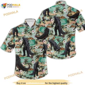 Godzilla Tropical Palm Funny Hawaiian Shirt