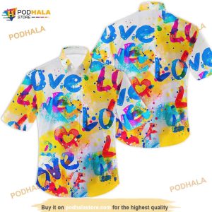 Graffiti Love Colorful Funny Hawaiian Shirt