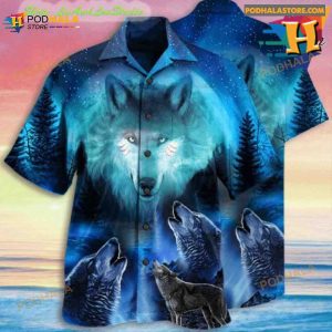 Gray Wolf Hawaiian Shirt