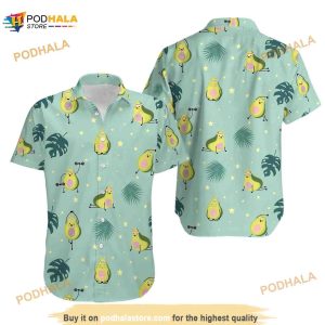 Green Avocado Funny Hawaiian Shirt For Men