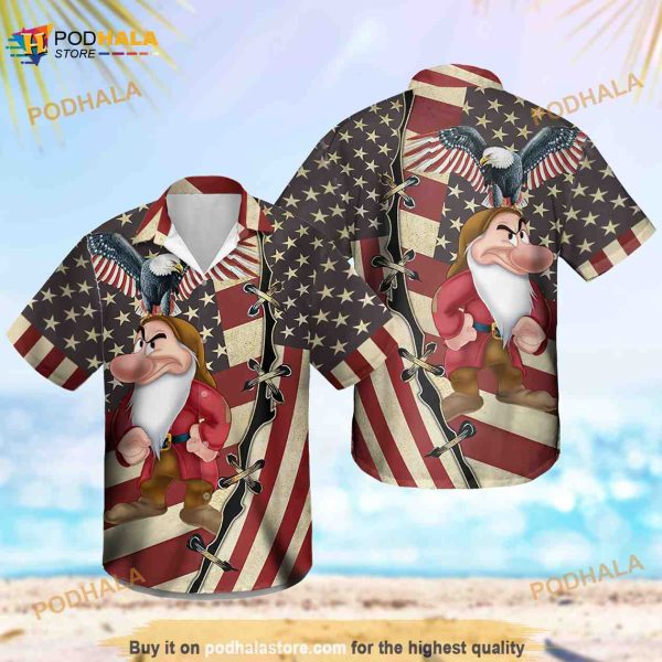 Grumpy Dwarf Us Flag Funny Hawaiian Shirt