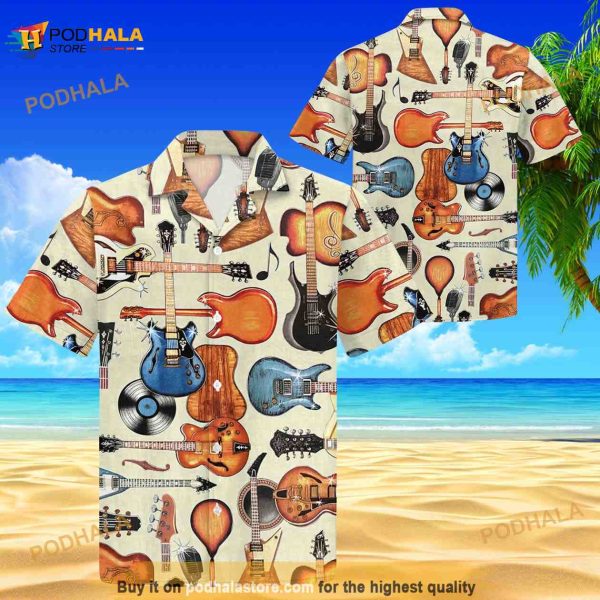 Guitar Bling Funny Hawaiian Shirt