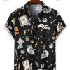 Halloween Funny All Over Skull Funny Hawaiian Shirt