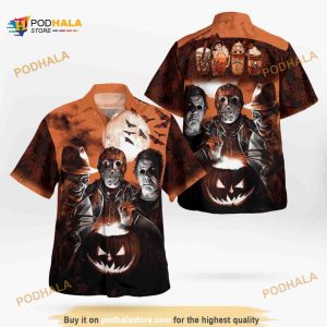 Halloween Horror Coffee Tropical Hawaiian Shirt