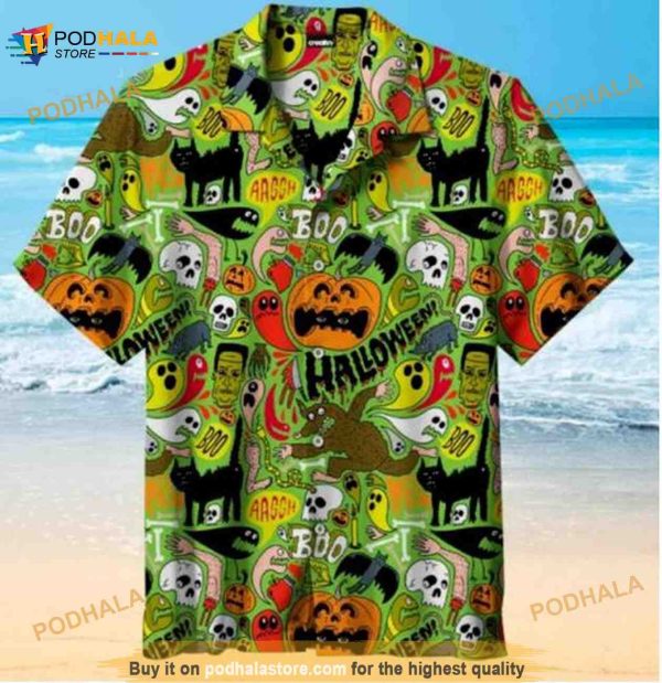 Halloween Pattern Funny Hawaiian Shirt