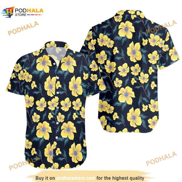 Hawaiian Style Yellow And Black Men’s Hawaiian Shirt