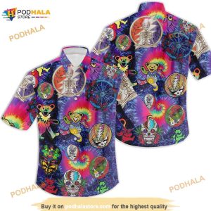 High Quality Bears Grateful Dead Tie Die Hawaiian Shirt