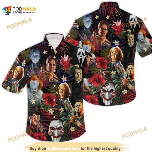 Horror Movie Characters Hawaiian Shirt