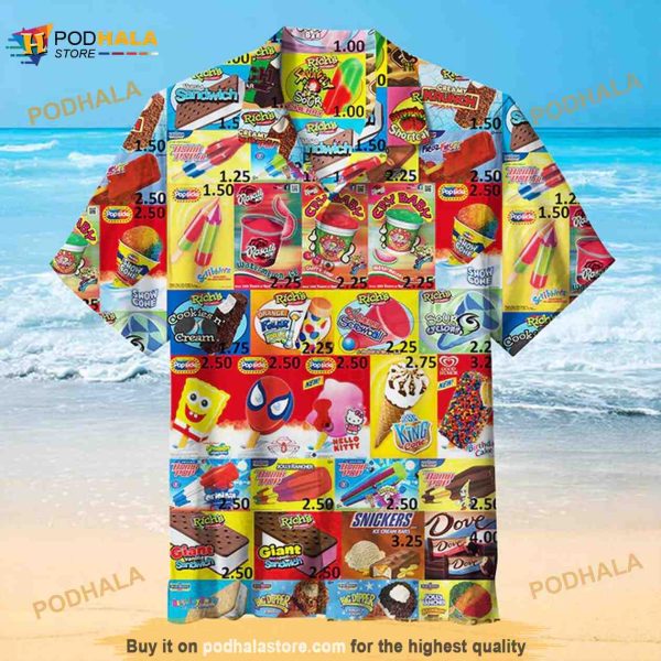 Ice Cream 3D Printed Mens Hawaiian Shirt