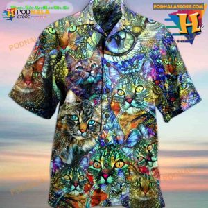 Kaleidoscope Cat Hawaiian Shirt