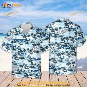 Keystone Light Sea Island Pattern Funny Hawaiian Shirt