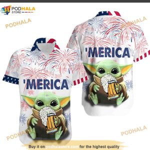 Light Beer Baby Yoda Drink Beer Funny Hawaiian Shirt